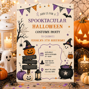 Invitación Fiesta de disfraces espeluznante cumpleaños de Hal