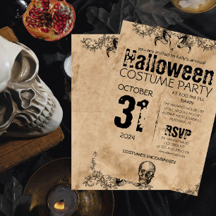 Invitación Fiesta de disfraces góticos de Halloween adultos