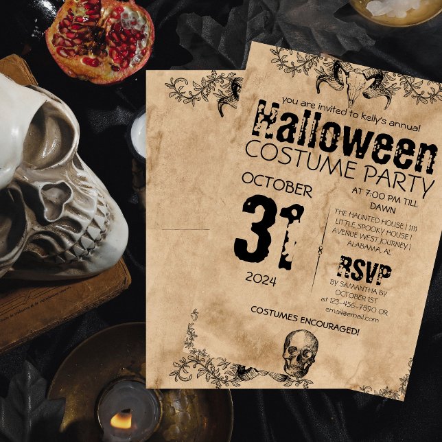 Invitación Fiesta de disfraces góticos de Halloween adultos (Subido por el creador)