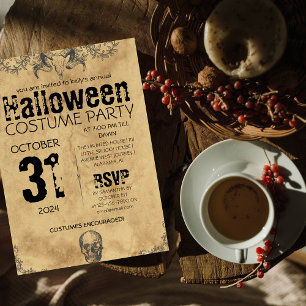 Invitación Fiesta de disfraces góticos de Halloween adultos