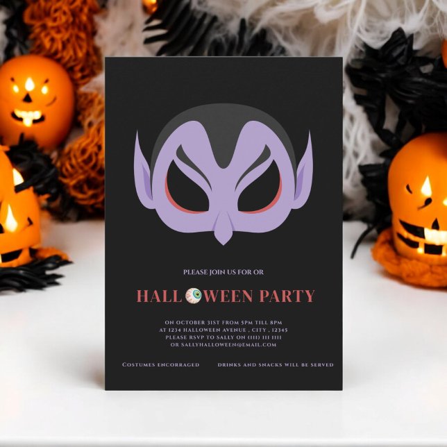 Invitación fiesta de disfraces para niños de Halloween (kids halloween dracula costume party , modern simple cute , kids party , spooky)