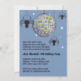 Invitación Fiesta de disfraces retro azul de Halloween