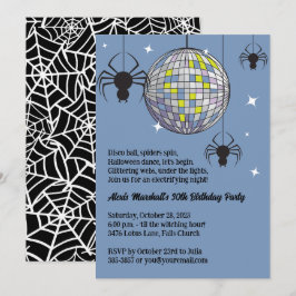 Invitación Fiesta de disfraces retro azul de Halloween