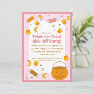 Invitación Fiesta de disfraces retro de Halloween o maletero