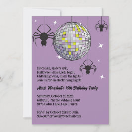 Invitación Fiesta de disfraces retro púrpura de Halloween