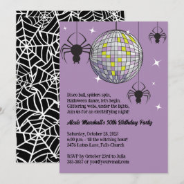 Invitación Fiesta de disfraces retro púrpura de Halloween