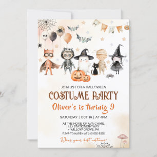 Invitación Fiesta de disfraces Spooktacular cumpleaños de Hal