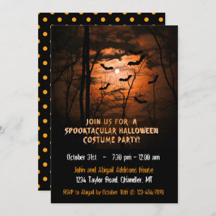 Invitación Fiesta de disfraces Spooktacular Full Moon Hallowe