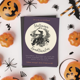 Invitación Fiesta de disfraces Spooktaculares de Witch Broom 