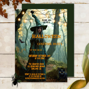 Invitación Fiesta de disfraces Witch Halloween