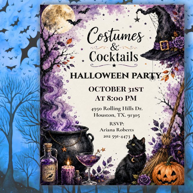 Invitación Fiesta de disfraces y cócteles de Halloween (Subido por el creador)