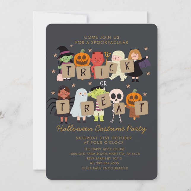 Invitación Fiesta de disfraces y disfraces en Spooktacular de (Anverso)