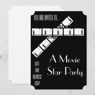 Invitación Fiesta de disfraz de estrella de cine de Hollywood