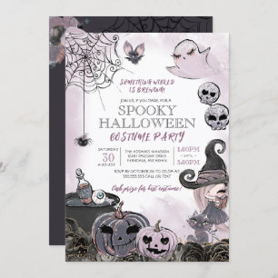 Invitación Fiesta de disfraz de Halloween espeluznante bruja