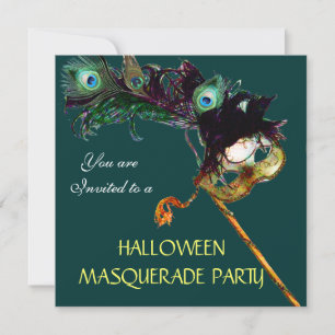 Invitación FIESTA DE DISFRAZ DE HALLOWEEN, Verde amarillo