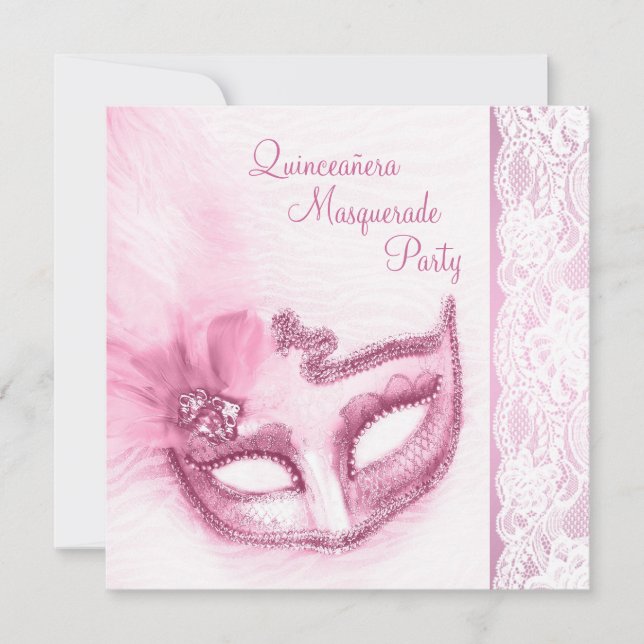 Invitación Fiesta de disfraz de rosa bonito (Anverso)