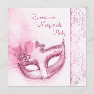 Invitación Fiesta de disfraz de rosa bonito