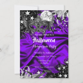 Invitación Fiesta de disfraz mágica de Halloween morada noctu