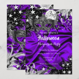 Invitación Fiesta de disfraz mágica de Halloween morada noctu