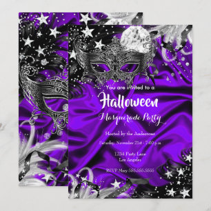 Invitación Fiesta de disfraz mágica de Halloween morada noctu