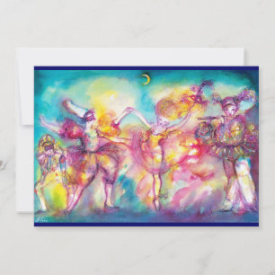 Invitación FIESTA DE DISFRAZES, Máscaras de Mardi Gras, Baile