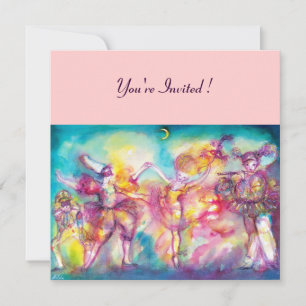 Invitación FIESTA DE DISFRAZES, Máscaras de Mardi Gras, Baile