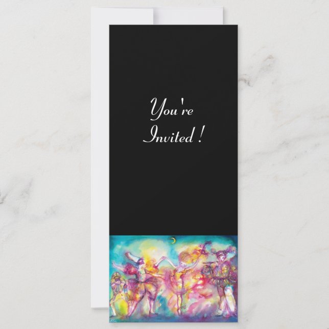 Invitación FIESTA DE DISFRAZES, Máscaras de Mardi Gras, Baile (Anverso)