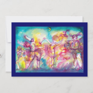 Invitación FIESTA DE DISFRAZES, Máscaras de Mardi Gras, Baile