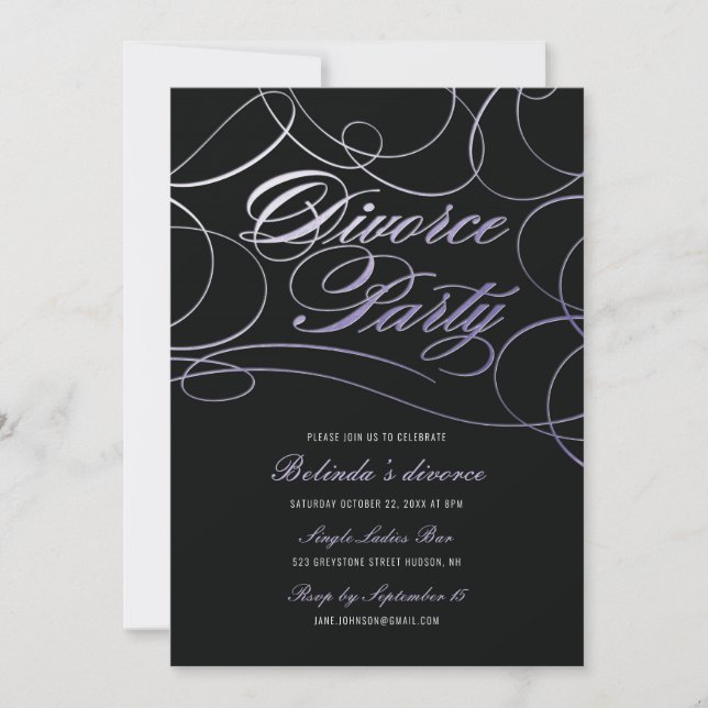 Invitación Fiesta de Divorcio (Anverso)