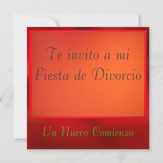 Invitación - Fiesta de Divorcio (Anverso)