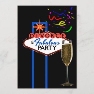 Invitación Fiesta de divorcio con tema de Las Vegas