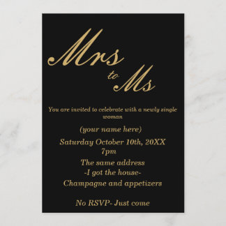 Invitación Fiesta de Divorcio invitado