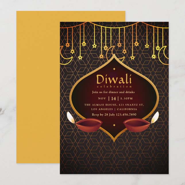 Invitación Fiesta de Diwali (Anverso / Reverso)