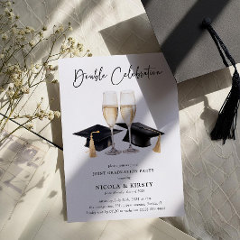 Invitación Fiesta de Doble Graduación con Acuarela Simple
