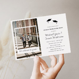 Invitación Fiesta de doble graduación de Collage de fotos div