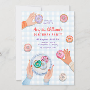 Invitación Fiesta de Donut Colorida