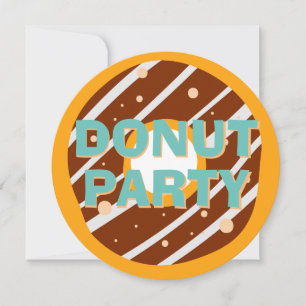 Invitación Fiesta de Donut Género Neutral Cualquier Edad Cump