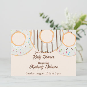 Invitación Fiesta de Donuts Blancos para Baby Shower