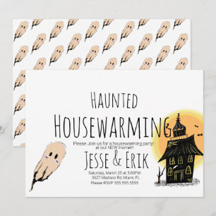 Invitación Fiesta de Doodle de inauguración de casa embrujada