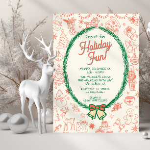 Invitación Fiesta de doodles dibujados a mano