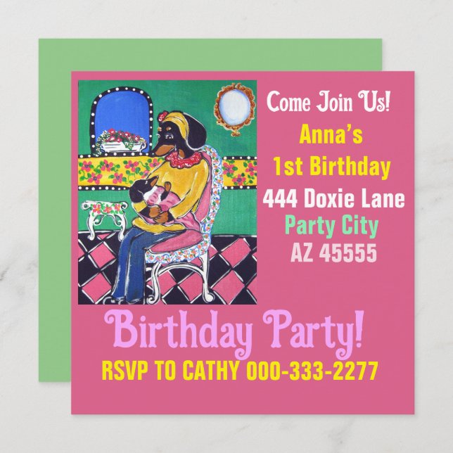 Invitación Fiesta de Doxie  (Anverso / Reverso)