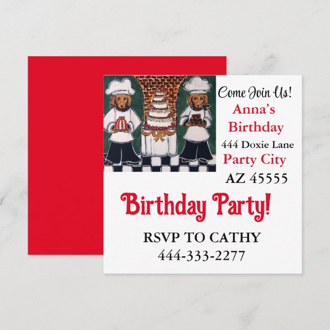 Invitación Fiesta de Doxies  (Anverso / Reverso)