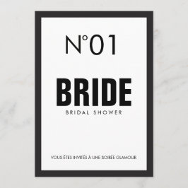 Invitación Fiesta de DUCHA BRIDAL del TEMA PARÍS Blanco y Neg