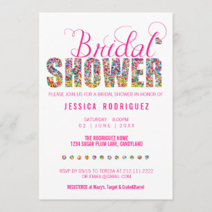 Invitación Fiesta de ducha BRIDAL Temática de Candy