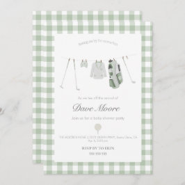 Invitación Fiesta de ducha de bebé de Sage green Golf Invitac
