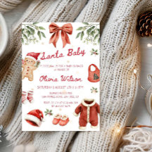 Fiesta de ducha de bebé Santa Baby Navidad