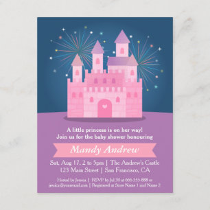 Invitación Fiesta de ducha de la niña de princesa Castle de