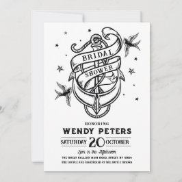 Invitación Fiesta de ducha de novia Anclaje tradicional de ta