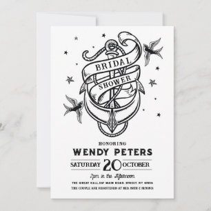 Invitación Fiesta de ducha de novia Anclaje tradicional de ta