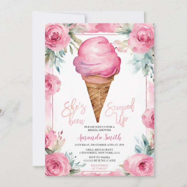 Invitación Fiesta de ducha mareomotriz de verano con crema de (Anverso)